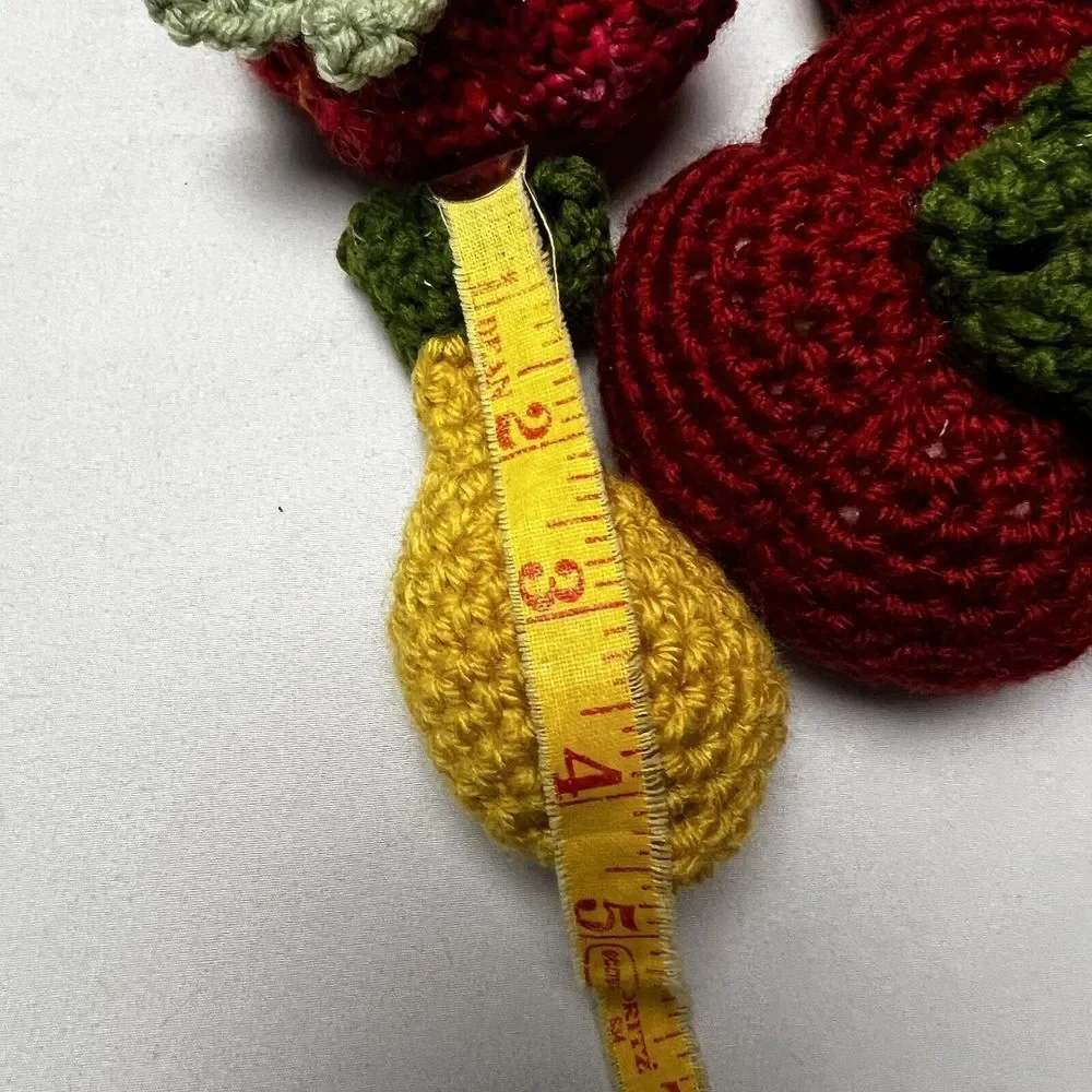 Crochet Fruit Vegetables Hand Made Lot Of 9 Veggies Retro Granny Nostalgic‎